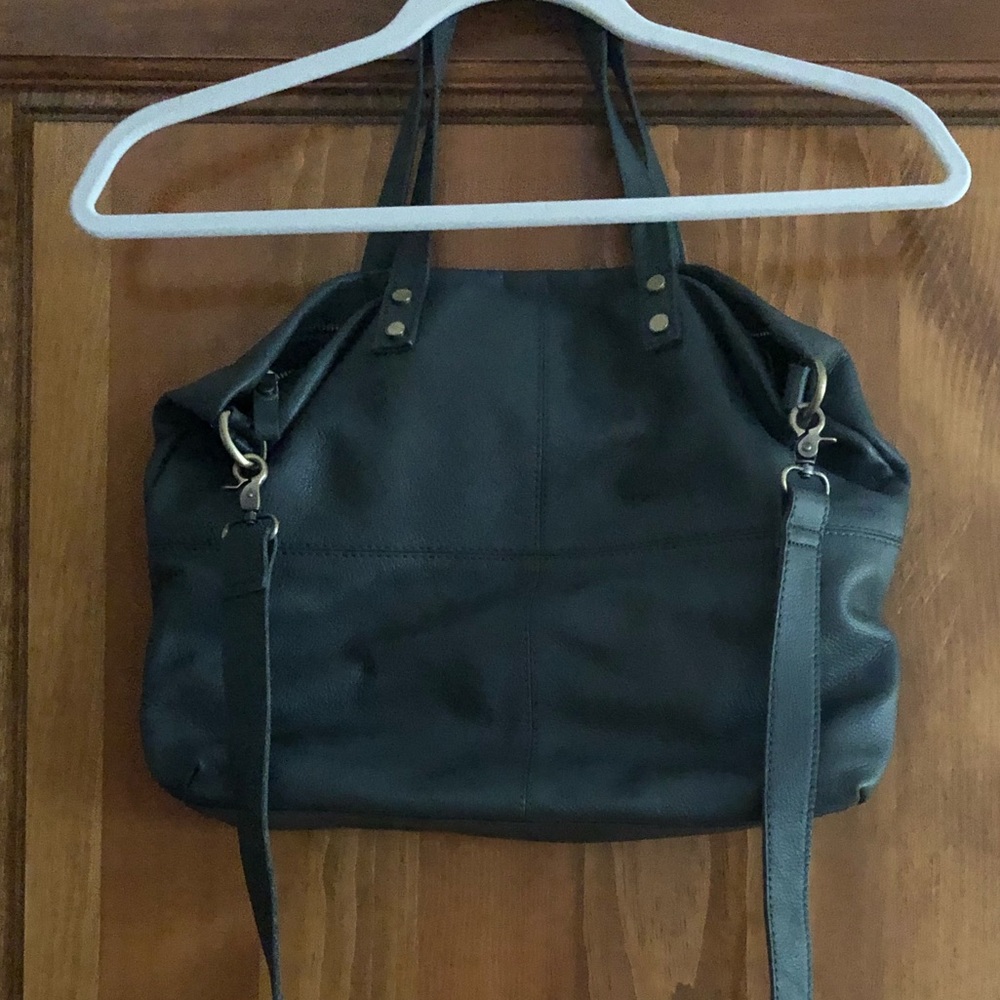 ASPEN Leather Green Crossbody Or Handbag - Picture 5 of 7